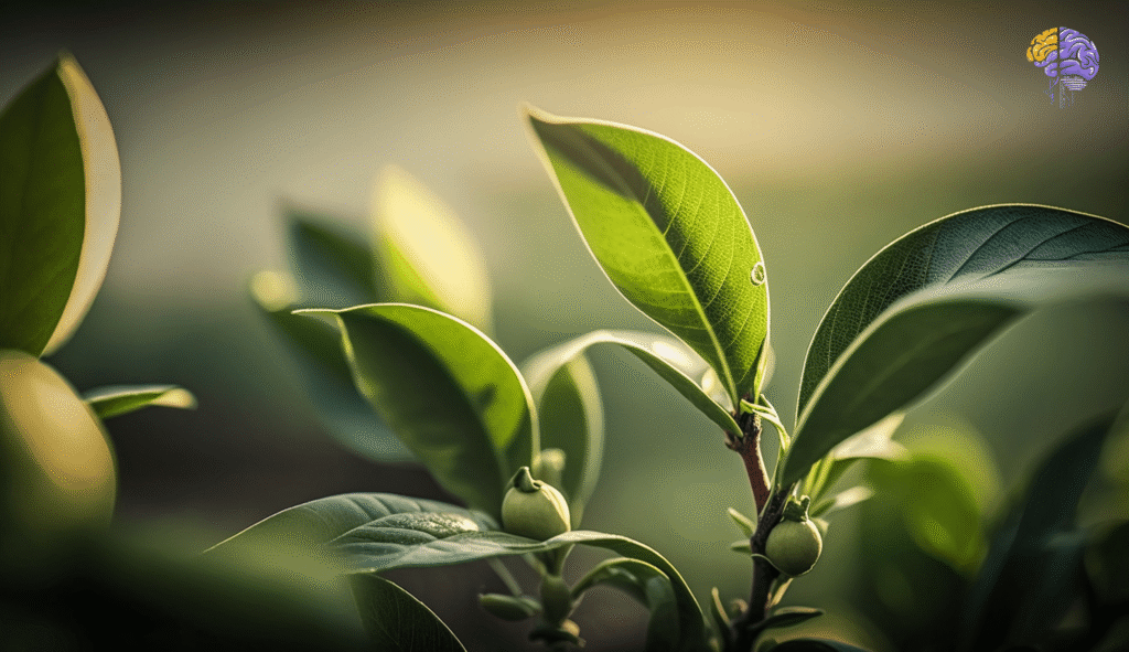 A close-up of a new plant shoot with fresh green leaves, representing the starting point of bio-inspiration.